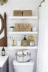 over the toilet floating storage shelves