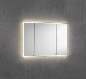 Quadro lit LED mirrored cabinet