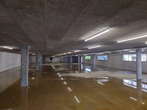 underground parking built for new Swiss office and factory