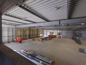 warehouse under construction for new Swiss office and factory