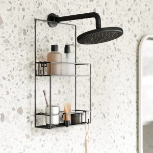 black matte shower caddy