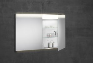 Gradient lit LED mirrored cabinet