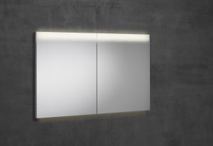 Gradient mirrored cabinet with LED lighting